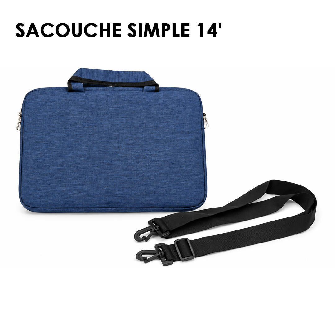 Sacoche PC Portable 14" Bleue avec Bandoulière