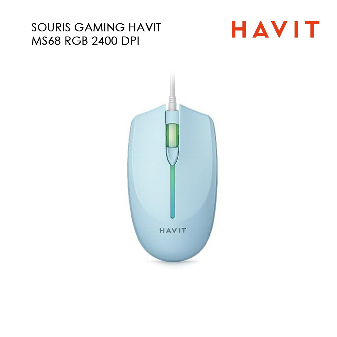 SOURIS GAMING HAVIT MS68 RGB 2400 DPI