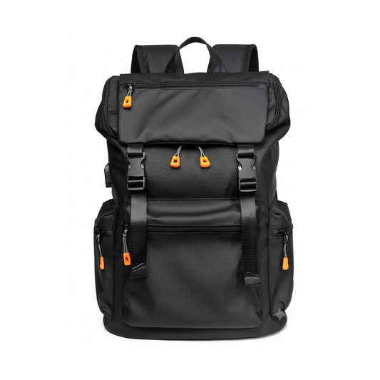 Sac a Dos Noir Multipoches avec Port USB Intégré - B1862