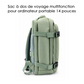 Sac à dos de voyage multifonction - Sacoche pour PC Portable 14 pouces Vert - S601