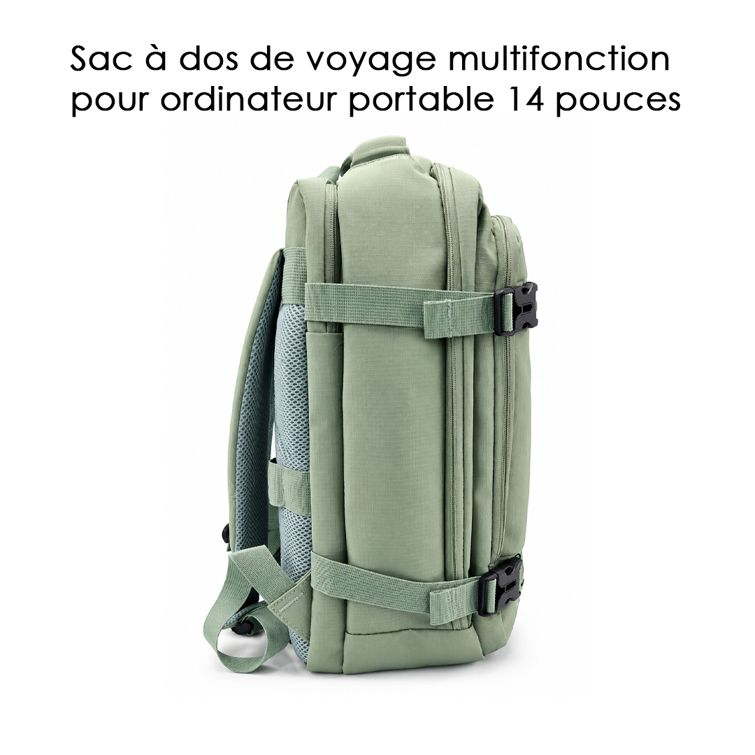 Sac à dos de voyage multifonction - Sacoche pour PC Portable 14 pouces Vert - S601