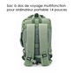 Sac à dos de voyage multifonction - Sacoche pour PC Portable 14 pouces Vert - S601