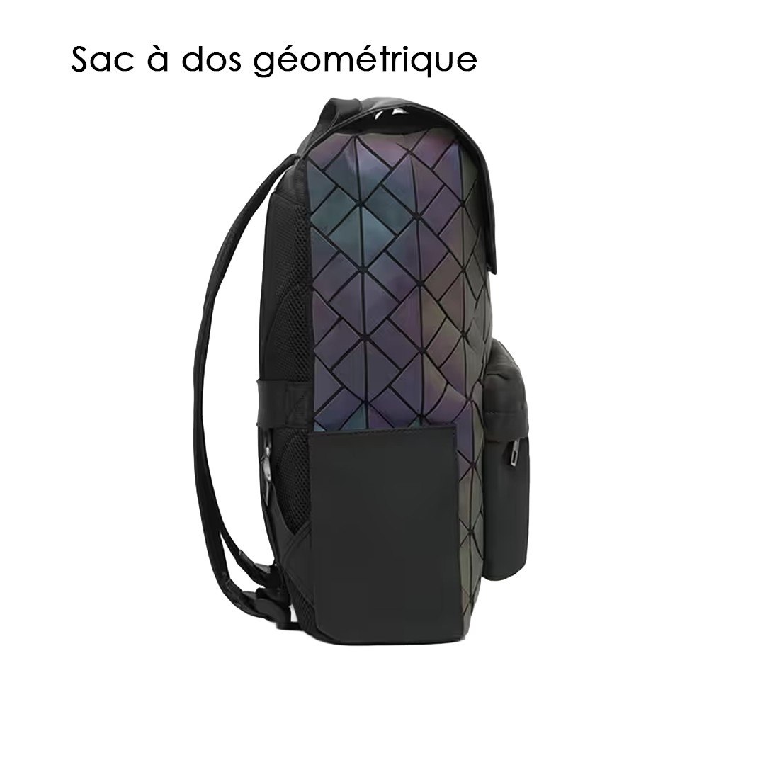Sac a Dos Géométrique Holographique pour PC - Réf 1612