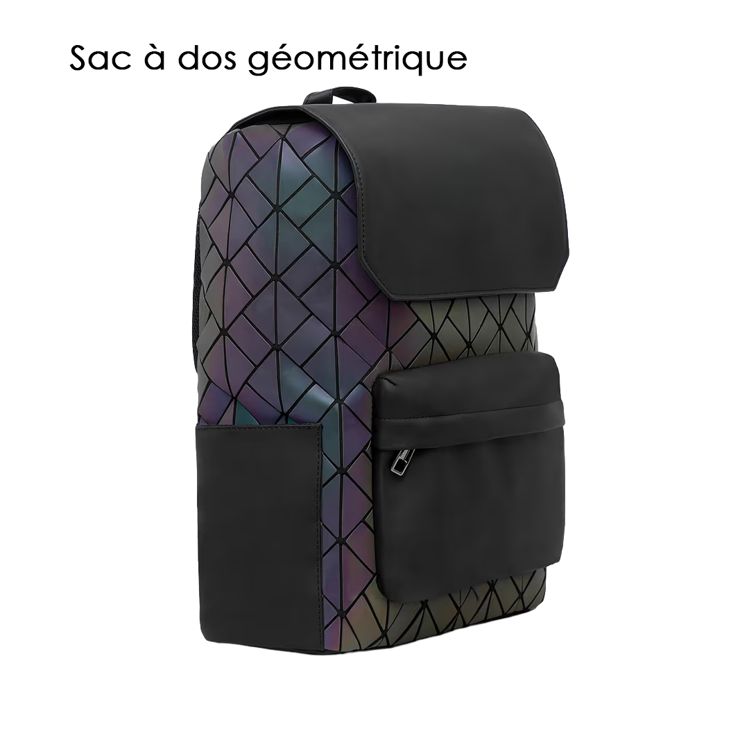Sac a Dos Géométrique Holographique pour PC - Réf 1612