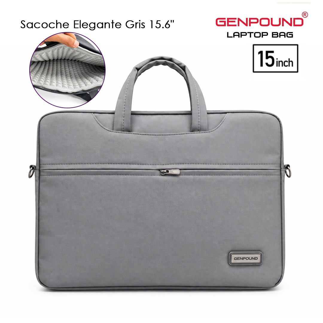 Sacoche Professionnelle Genpound Gris pour PC Portable 15.6" (réf. 281)