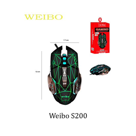 Souris Gamer Weibo S200 - Rétroéclairage RGB et 6 Boutons