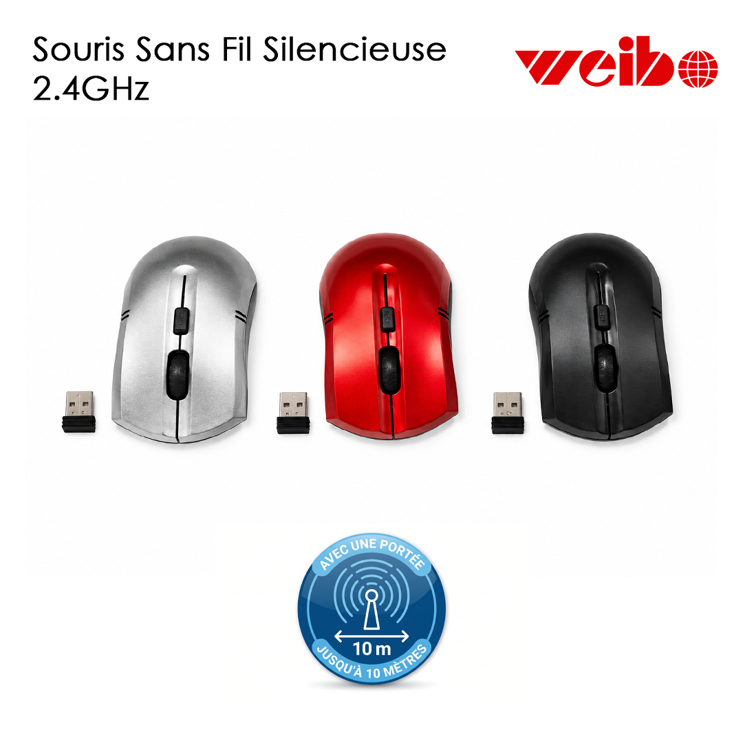 Souris Sans Fil Silencieuse Weibo RF-2818B