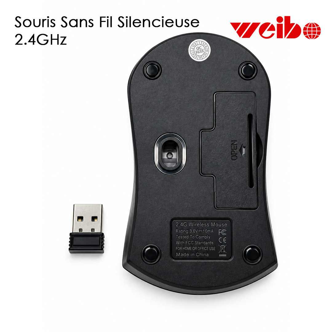Souris Sans Fil Silencieuse Weibo RF-2818B