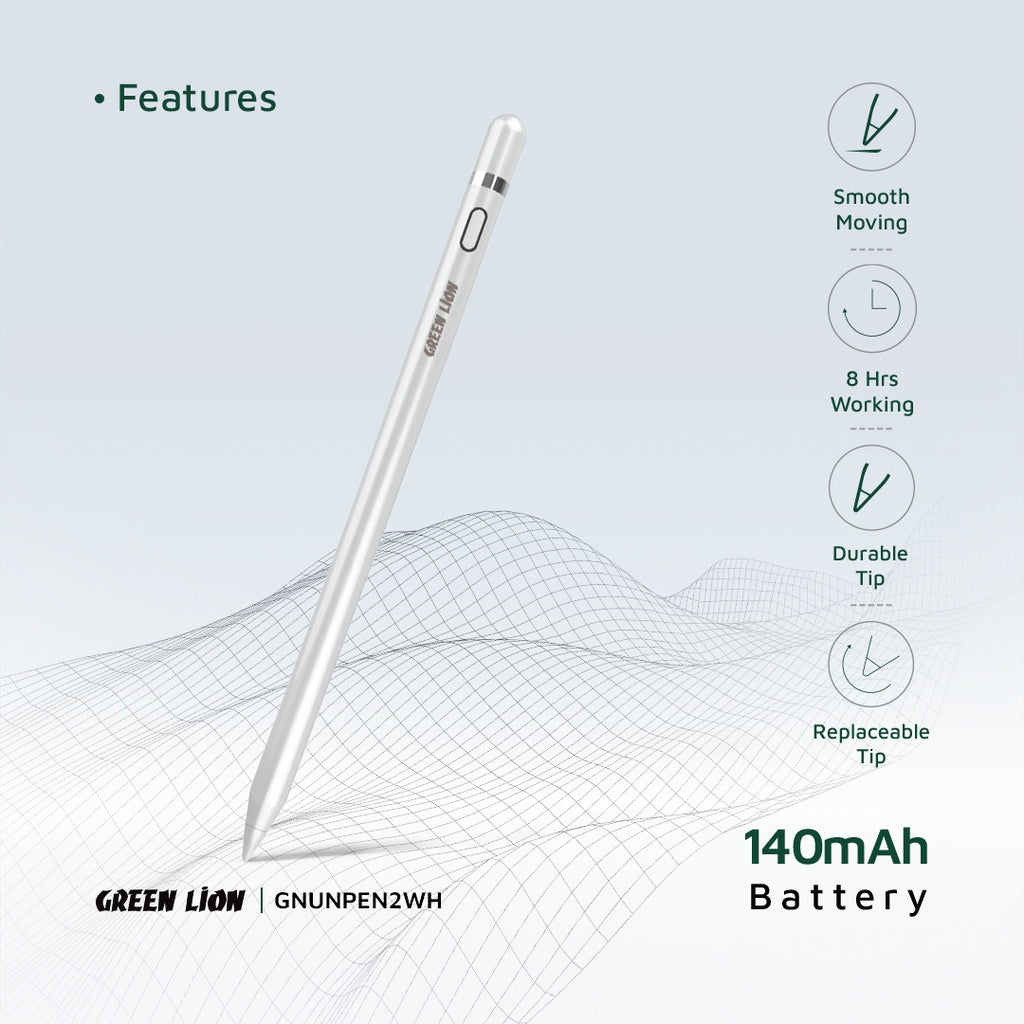 Stylet Tactile Universel Green Lion Pencil 2 (Pour iPad, Android & Windows)