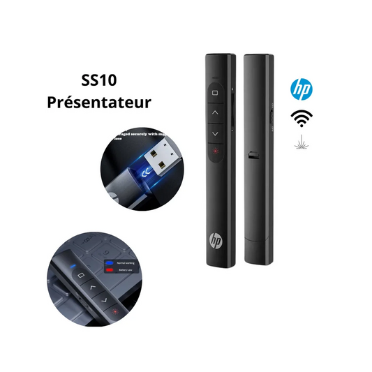 Télécommande de Présentation Laser HP Sans Fil 2.4GHz - Pointeur Laser Rouge