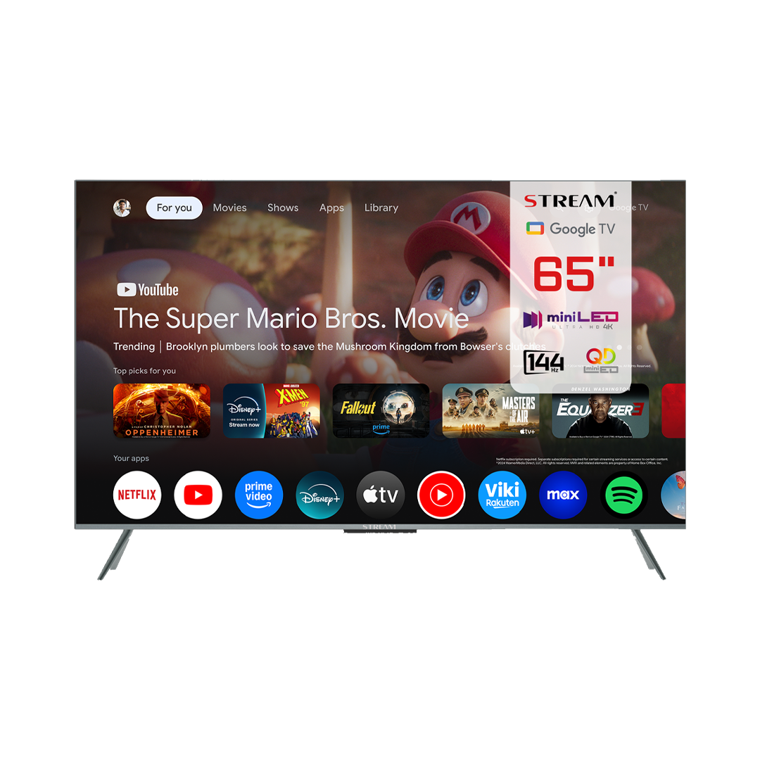 Téléviseur STREAM 65" Mini LED 4K UHD Smart Google TV (144Hz)