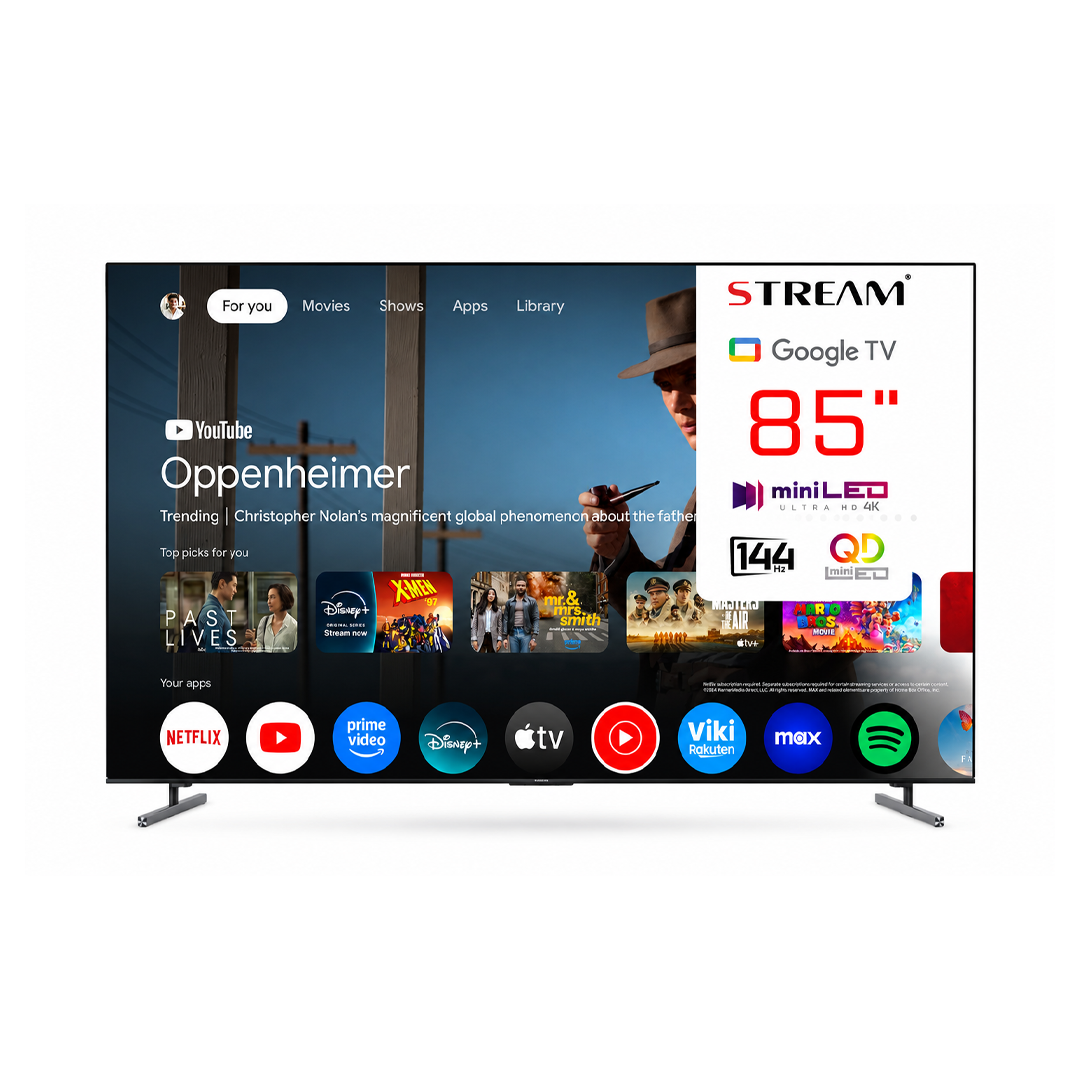Téléviseur STREAM 85" Mini LED 4K UHD Smart Google TV (144Hz)