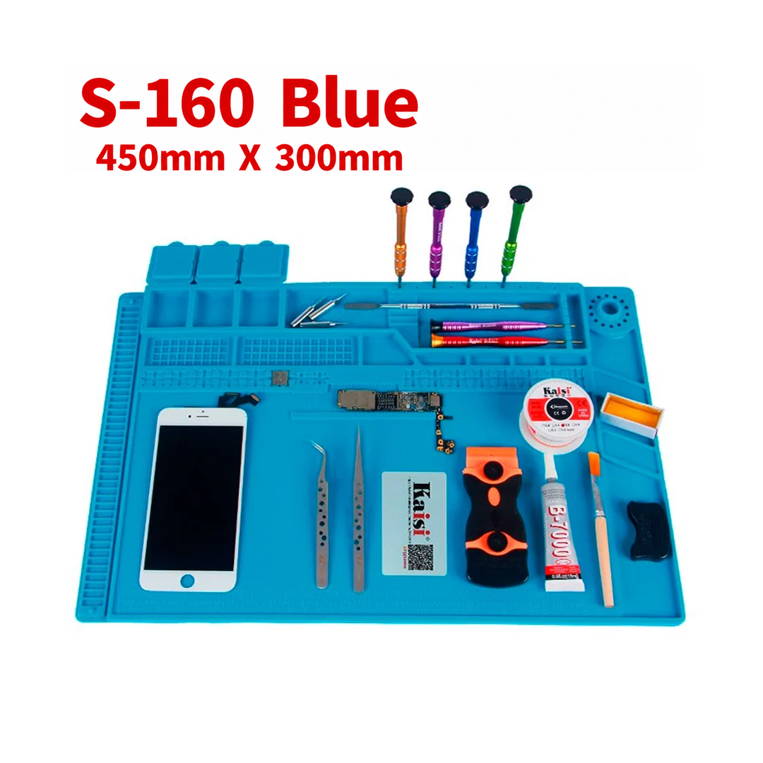 Tapis de Réparation en Silicone S-160 avec Compartiments pour Soudure et Électronique
