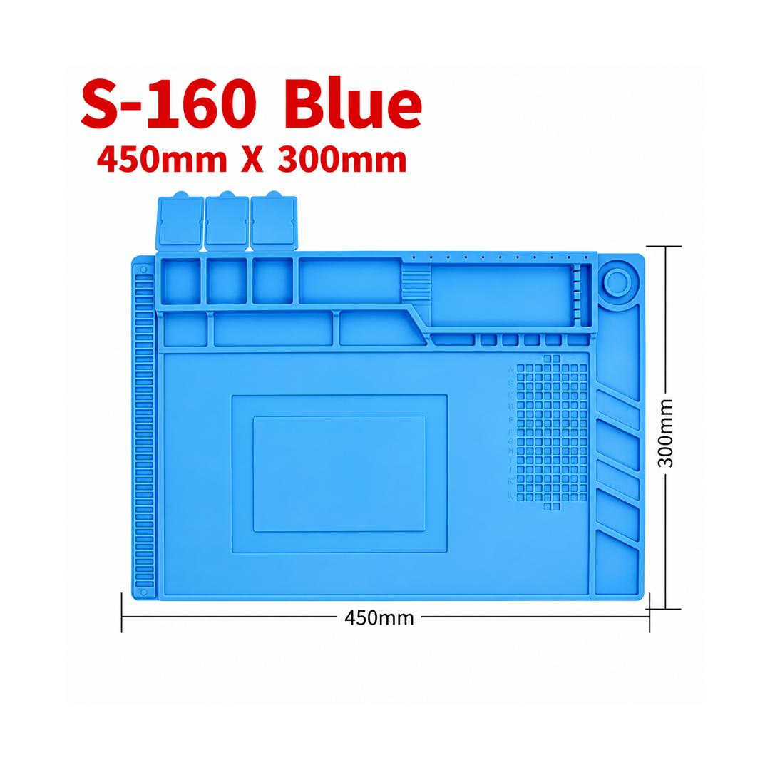 Tapis de Réparation en Silicone S-160 avec Compartiments pour Soudure et Électronique