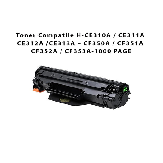 Toner Compatible Pack 4 Couleurs – H-CE310A / CE311A / CE312A / CE313A – CF350A / CF351A / CF352A / CF353A – 1000 Pages