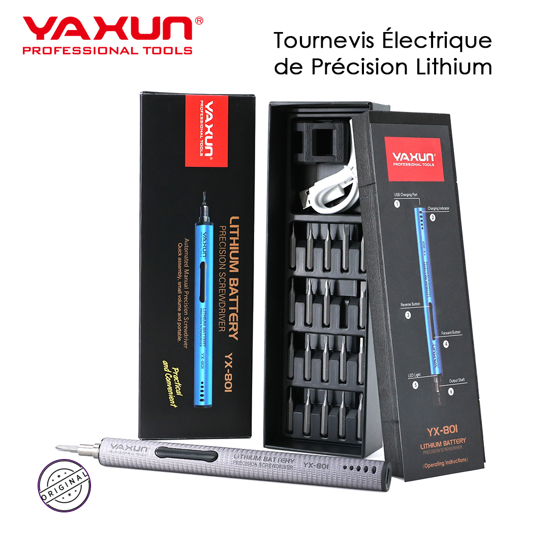 YAXUN YX-801 - Tournevis Électrique de Précision Lithium