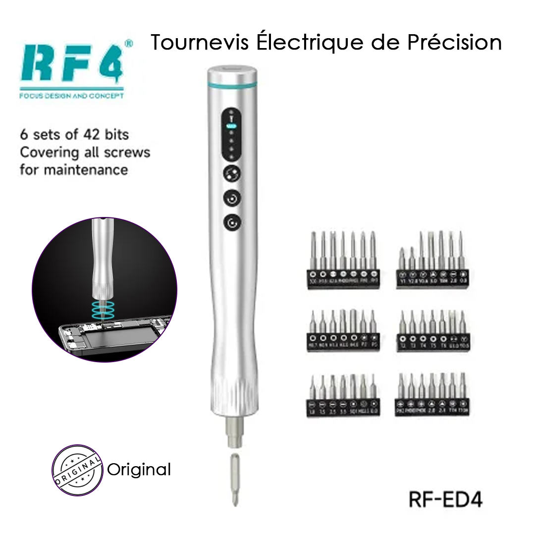 Tournevis Électrique RF4 Rechargeable RF-ED4S - 42 Embouts
