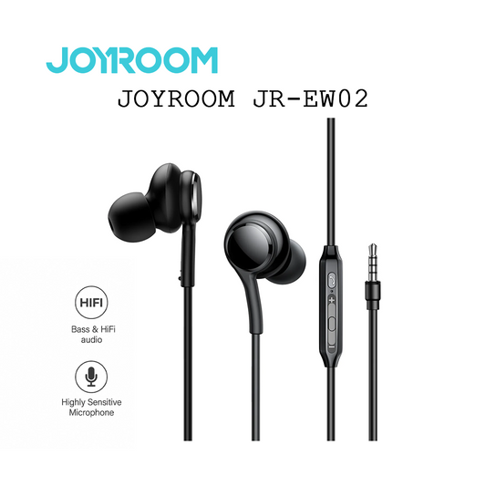 Écouteurs Filaire JOYROOM JR-EW02 Intra-Auriculaires avec Micro – Jack 3,5 mm Hi-Fi