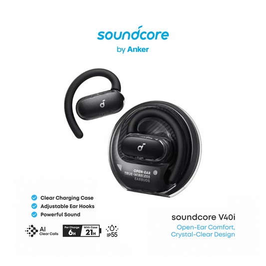 Écouteurs Sans Fil Anker Soundcore V40i - Open-Ear Confort, Design Cristal