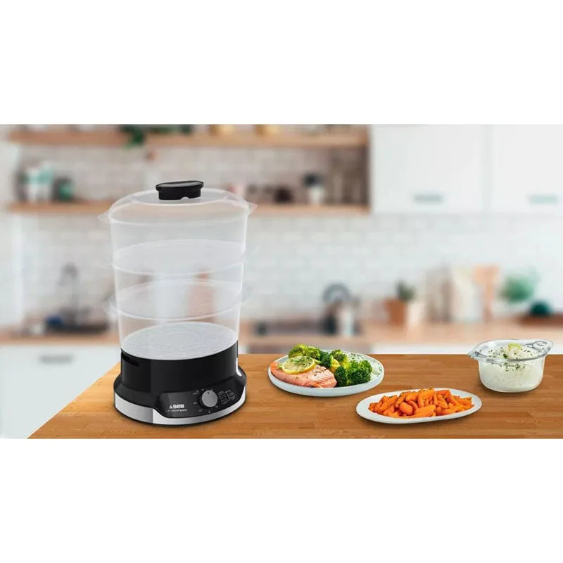 Seb VC204800 Cuiseur vapeur Ultracompact 9L – 3 bols, 800W