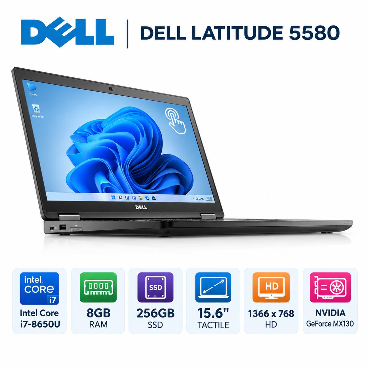 Dell Latitude 5580 – Intel® Core™ i7 / RAM 8GB / SSD 256GB / Écran 15.6″ / Occasion Garantie