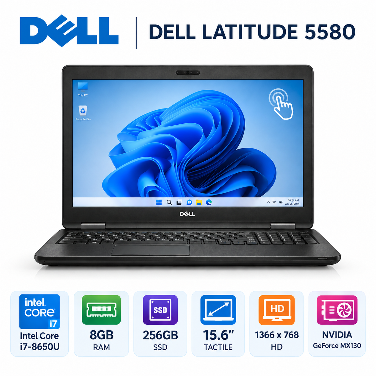 Dell Latitude 5580 – Intel® Core™ i7 / RAM 8GB / SSD 256GB / Écran 15.6″ / Occasion Garantie