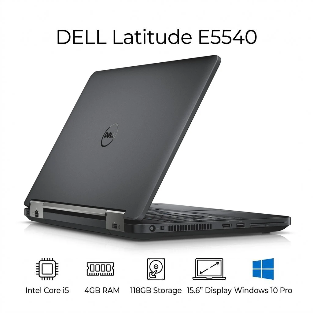 Dell Latitude E5540 – Intel® Core™ i5-4300U - RAM 4GB - SSD 128GB - Écran 15.6″ Full HD - Utilisé – Excellent État