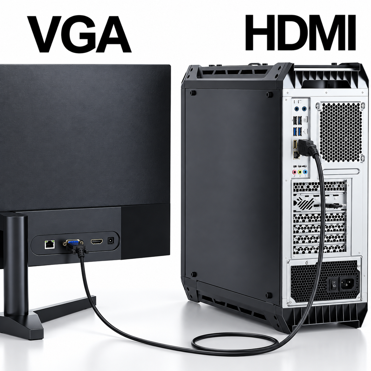HDMI TO VGA CABLE (1.5M) - Câble Convertisseur HDMI vers VGA