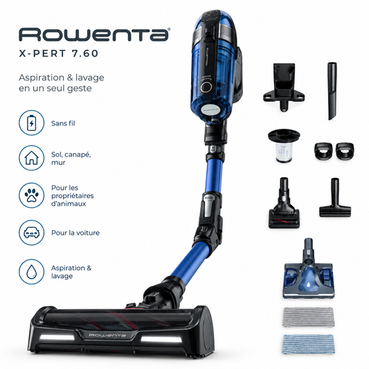 Rowenta Aspirateur balai Laveur Rowenta X-Force Flex 12.60 RH98C0WO