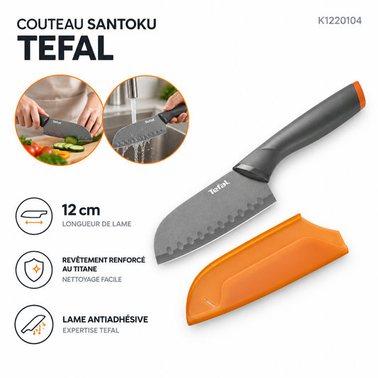 Tefal Fresh Kitchen K1220104 – Couteau Santoku 12 cm