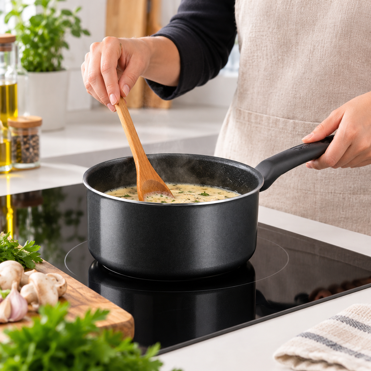 Tefal Access B4452902 – Casserole 18 cm antiadhésive avec indicateur de température