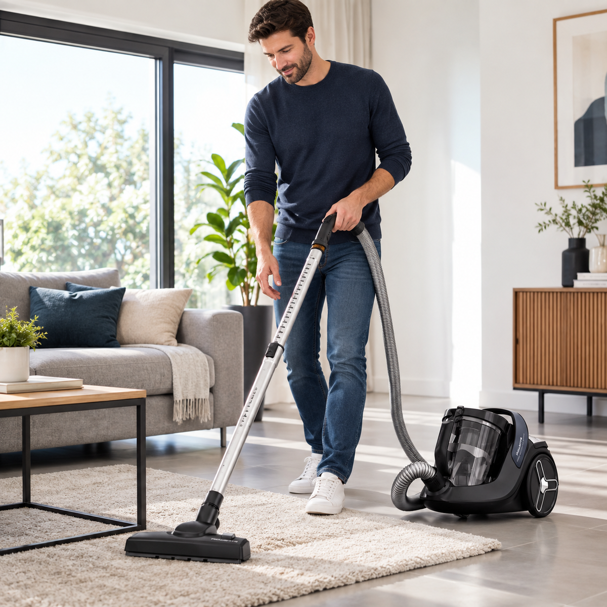 Aspirateur Sans Sac Cyclonique Silencieux 500W Avec Bac XXL 2.5L Green Force Cyclonic Effitech Rowenta RO7C36EA