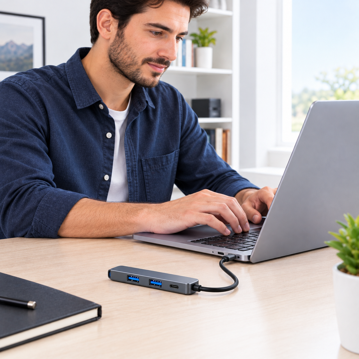 Hub USB-C 4 en 1 Converter - USB-C vers 3 USB-A + USB-C