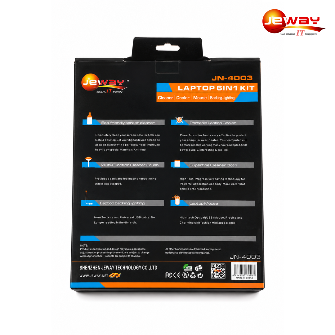 Kit d'accessoires PC portable 6 en 1 Jeway JN-4003