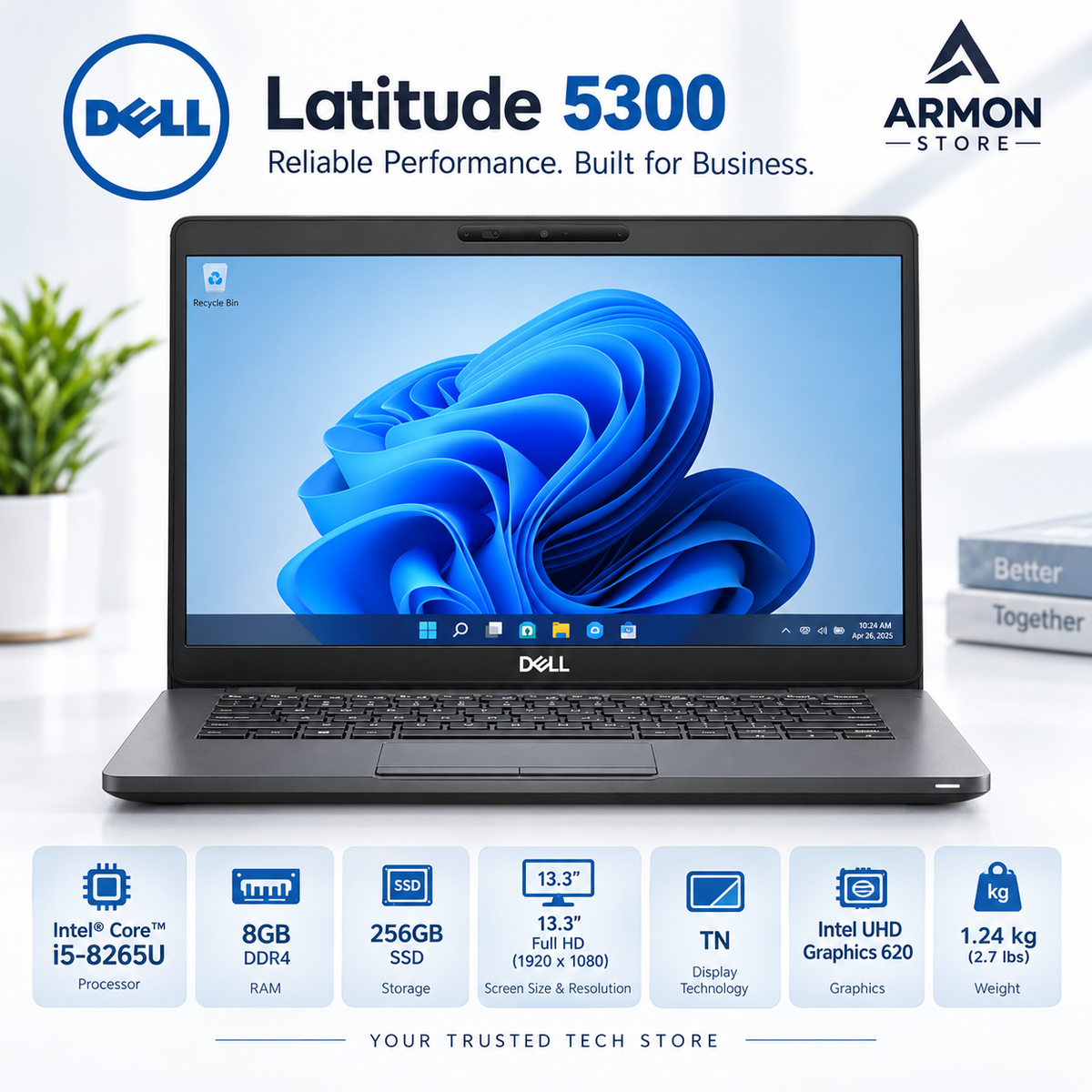 Dell Latitude 5300 – Intel® Core™ i5-8265U - RAM 8GB/16GB - SSD 256GB/512GB - Écran 13.3″ - Occasion Garantie