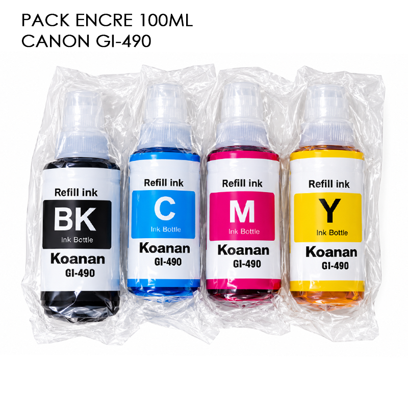 Pack Encre Koanan GI-490 Compatible Canon PIXMA G