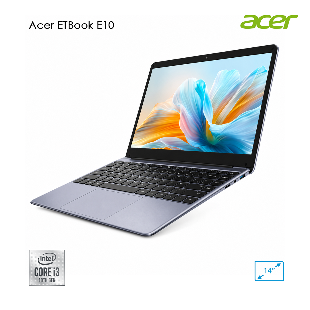 Acer ETBook E10 – Intel Core i3 | 8GB RAM | SSD 256GB | Intel UHD Graphics 615 | Écran 14″