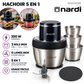 Nardi – NHA100XB – Hachoir 5 en 1 - Puissance 350 W et 3 Bols Inox