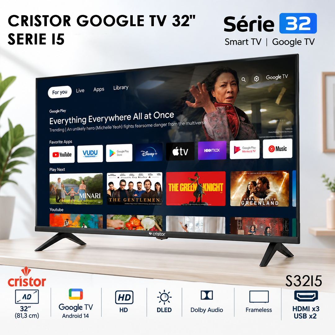 CRISTOR GOOGLE TV 32" HD - SERIE I5 S32I5