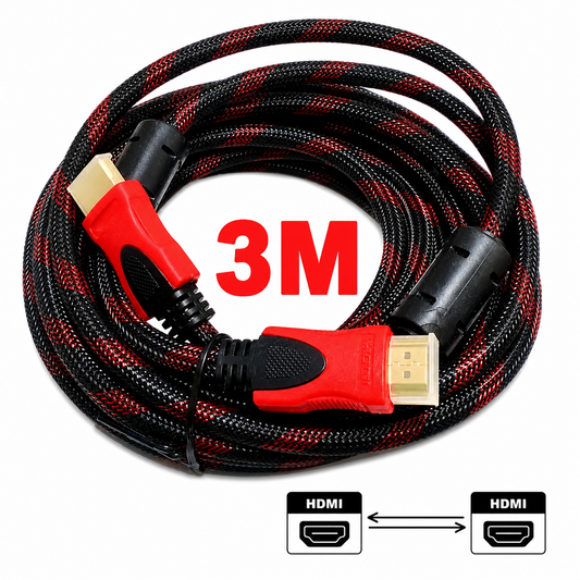 Câble HDMI 3M – Noir et Rouge
