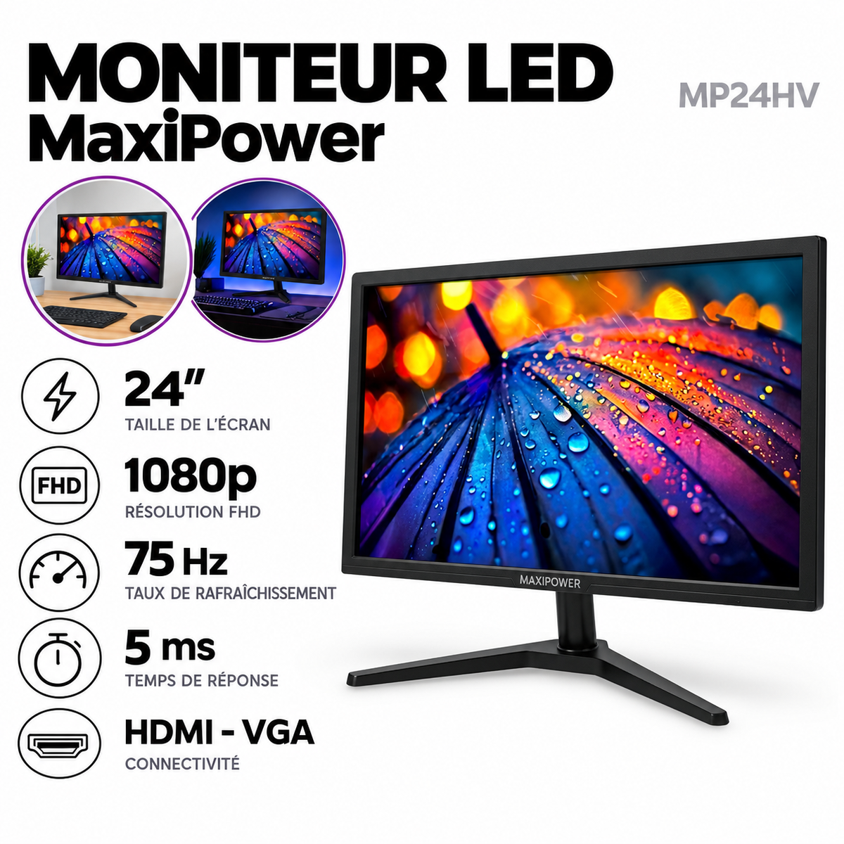 Maxi Power – MP24HV – Moniteur 24" FHD