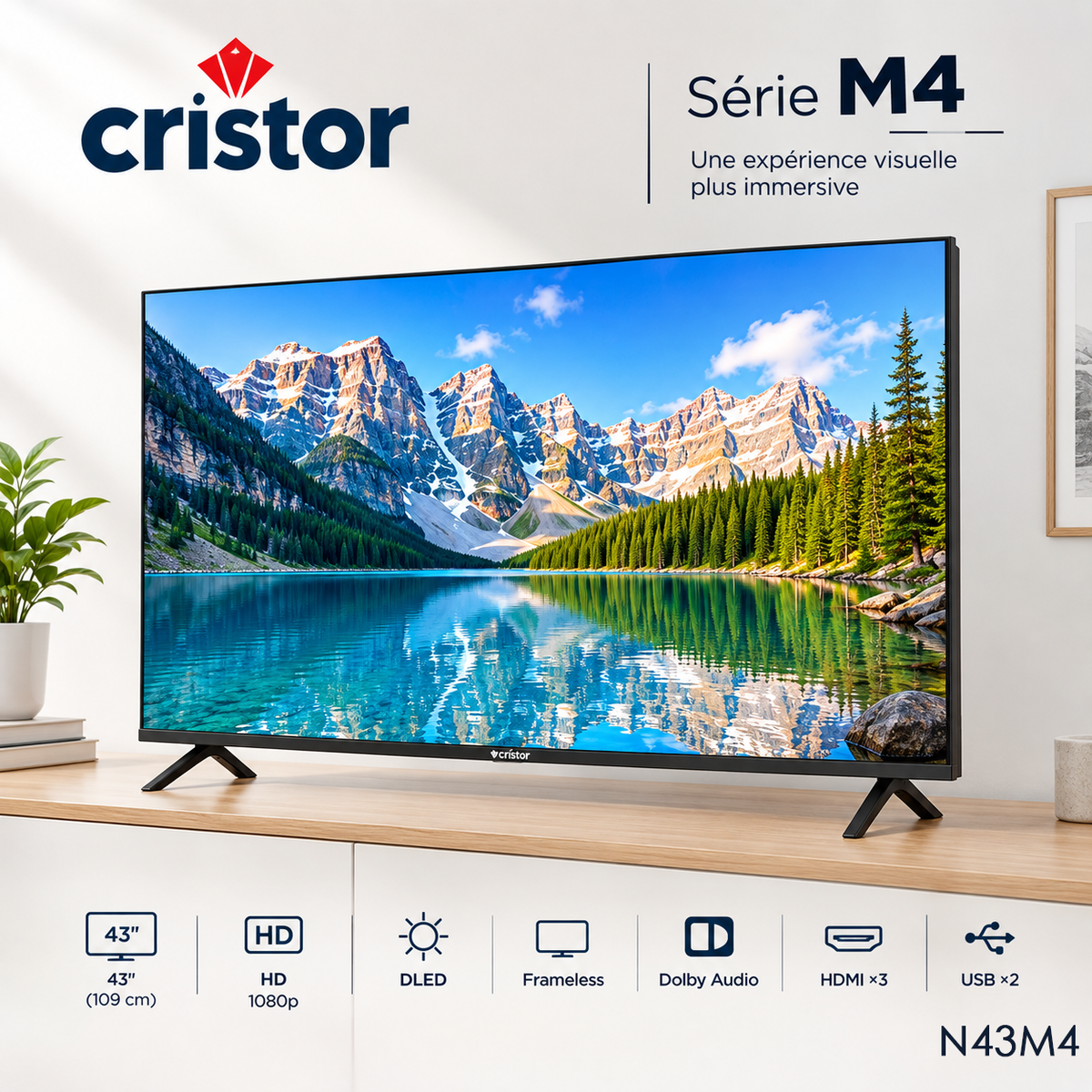 TV CRISTOR M4 43″ DLED HD N43M4