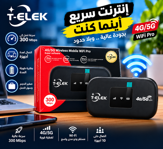 T-ELEK 4G/5G Wireless Mobile WiFi Pro - Routeur 300 Mbps