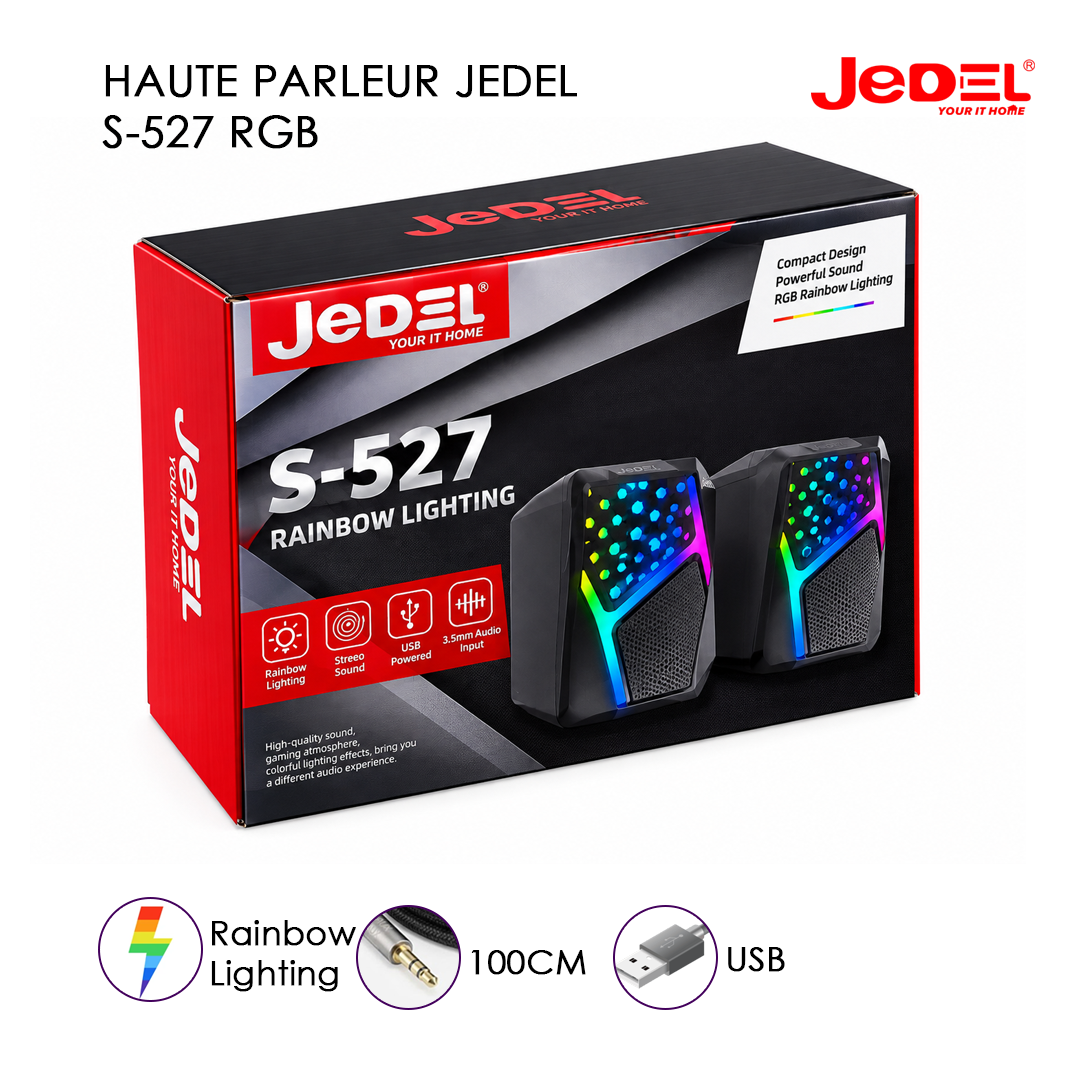 Jedel S-527 RGB - Haut-Parleur USB 6W avec Éclairage RGB