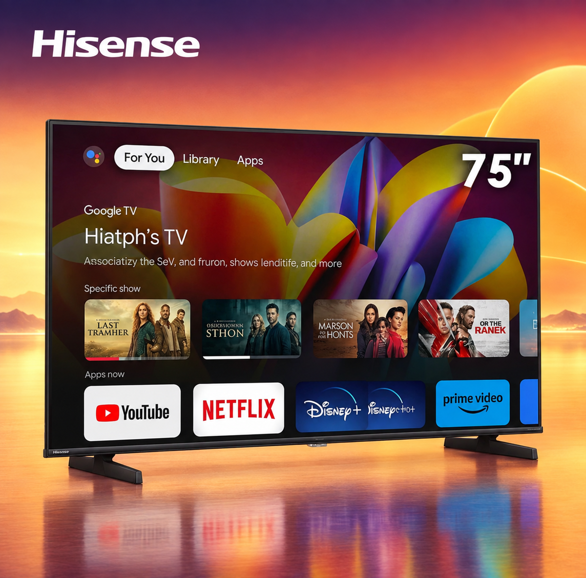 Hisense A6500N – Téléviseur 75 Pouces 4K UHD Smart TV (Google TV / Dolby Vision / 4K AI Upscaler)