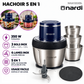 Nardi – NHA100XBL – Hachoir 5 en 1 - Puissance 350 W et 3 Bols Inox