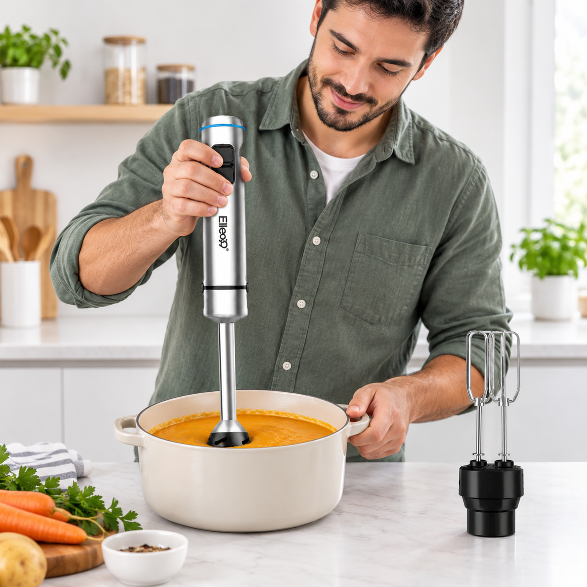 Elite99 – ELT-2200 – Mixeur Plongeant 2-en-1 - Puissance 1200 W