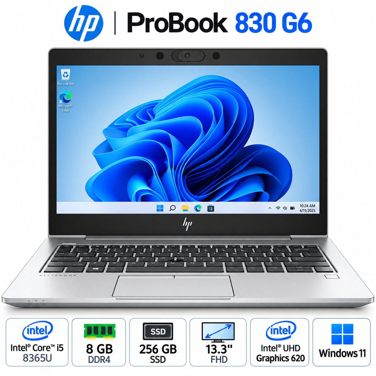 HP ProBook 830 G6 – Intel Core i5-8365U | 8GB RAM | SSD 256GB | Ecran 13.3″ | Etat Excellent