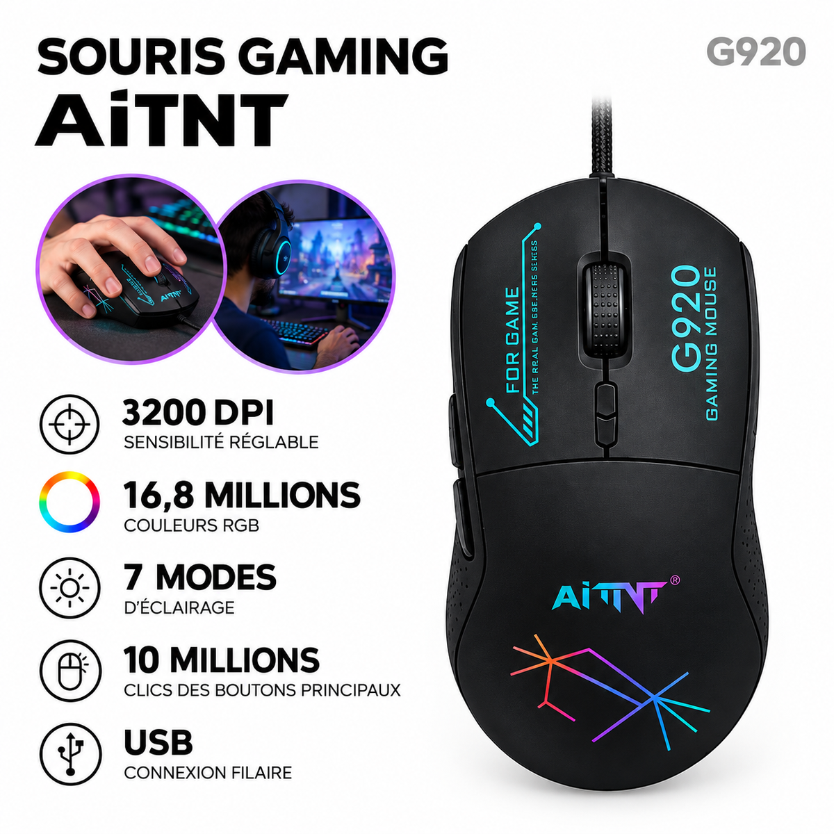 AiTNT G920 – Souris Gaming