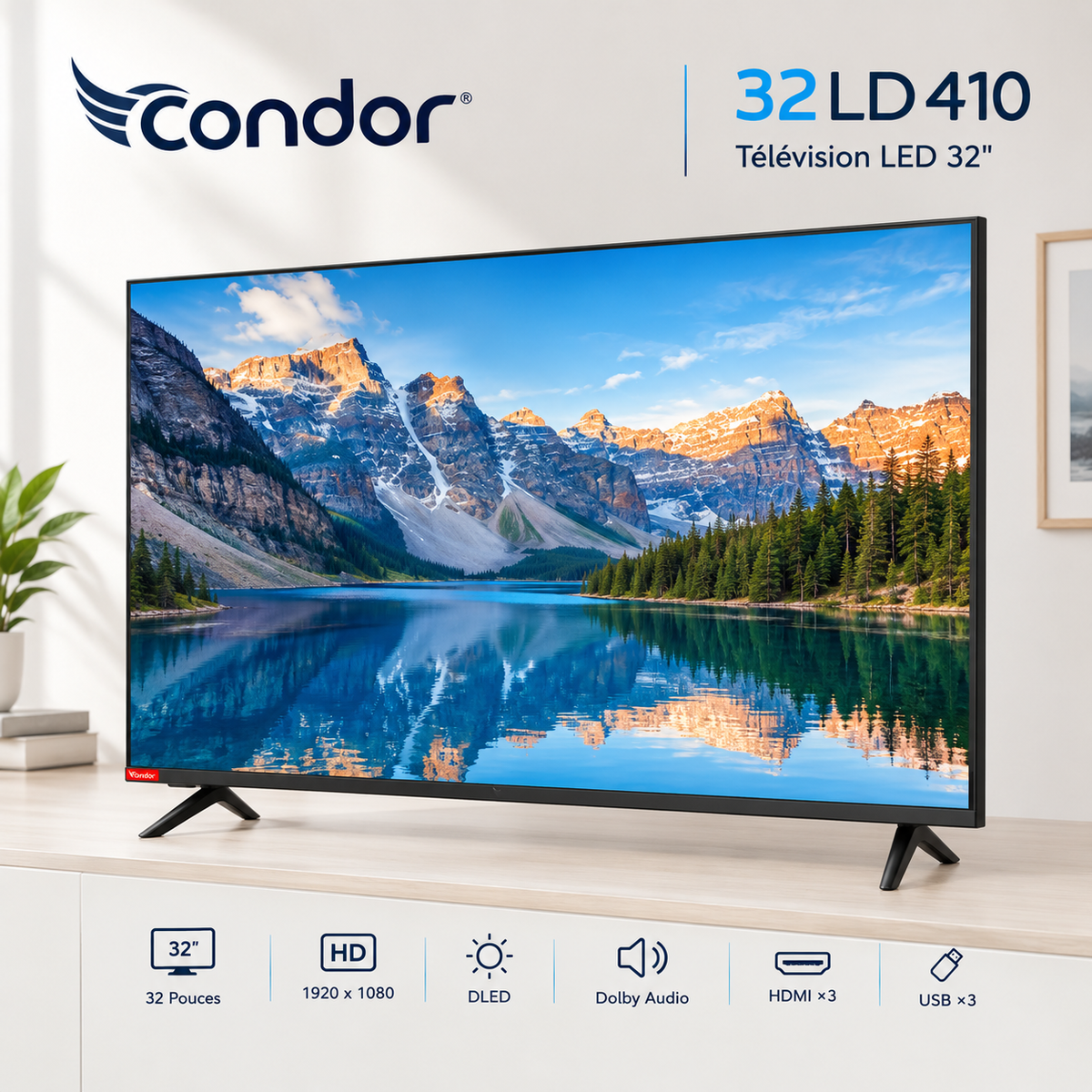 TV 32" Condor HD Frameless - 32LD410